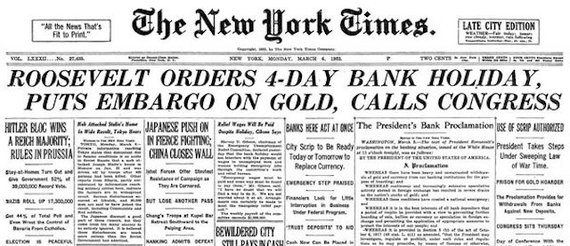 new york times fdr gold embargo newspaper